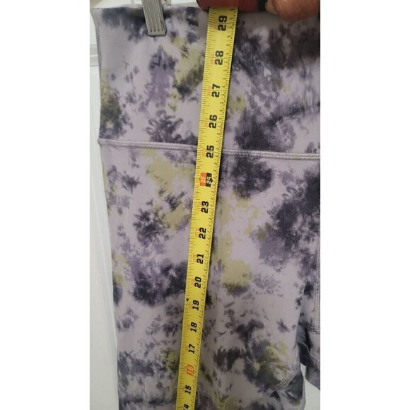 LULULEMON ALIGN HIGH RISE TIE DYE PURPLE GREEN AND BLACK PULL ON ANKLE LEGGING S - Picture 8 of 10